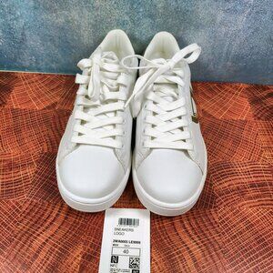 Byblos Womens White & Gold Logo Sneakers Size 9 (EUR 40)